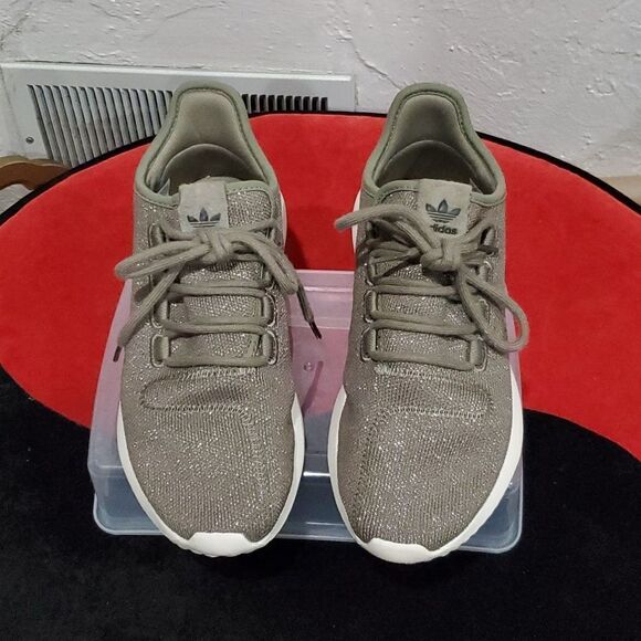 Adidas Tubular Shadow Green Glitter Size 7 - Picture 3 of 12